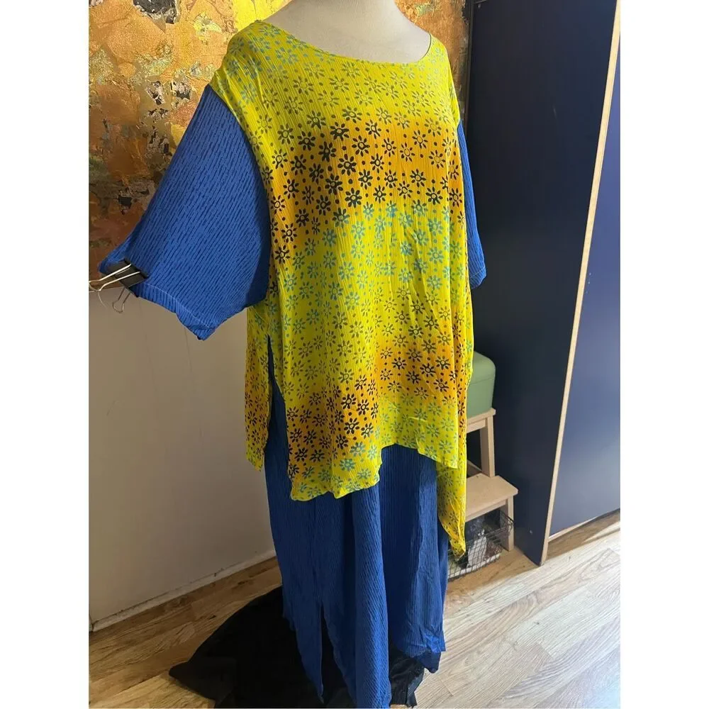 We Be Bop Vintage Layered Lagenlook MIDI Dress Size 4X - Picture 2 of 8